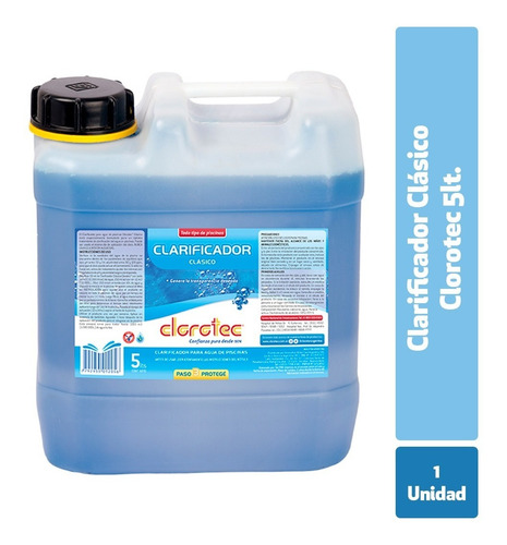 Imagen 2 de 10 de Clarificador Clásico Clorotec 5lts Mantenimiento Piletas