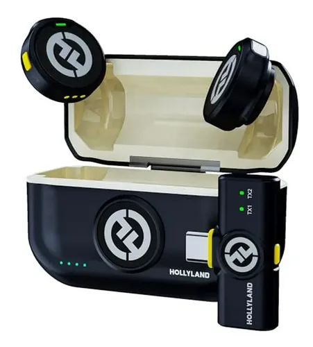 Microfone Sem Fio Hollyview Lark M2 Duo USB-C Lapela para Câmeras