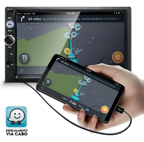 Imagem 5 de 7 de Tela Central Multimídia Mp5 Bt Usb Sd Android Espelhamento