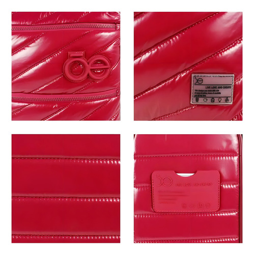 Maleta Cloe Chica De Cabina 16 PLG Acolchada Color Camel Color Tinto Lisa 4EP24348