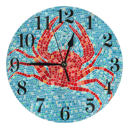 Ocean Sea Crab Wall Clock Battery Operated Silent Non Tickin