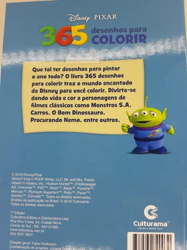 365 Desenhos para Colorir Disney Pixar