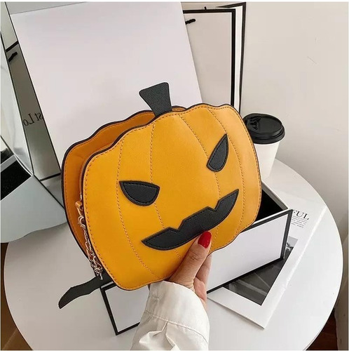 Imagen 5 de 8 de Bolsa Crossbody Moda Diseño Halloween Calabaza Bandolera