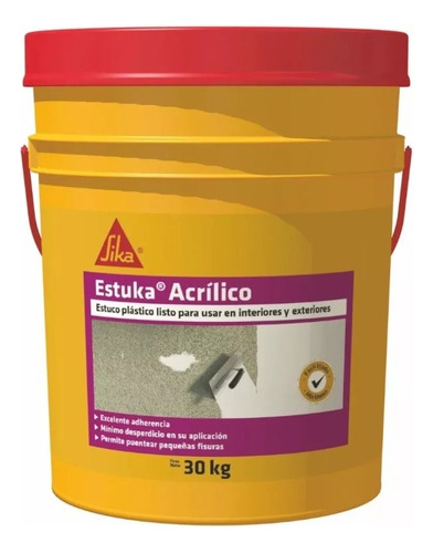 Sika Estuka Acrílico Estuco Para Interior Y Exterior 30kg