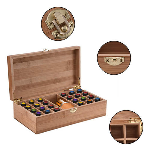 Essential Oil Carrying Case Phantomsky Wooden 25 Slots