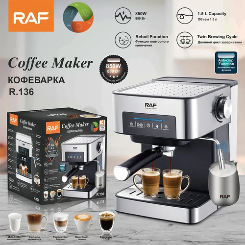Máquina Café Espresso Espumador De Leche Antigoteo Raf R.136