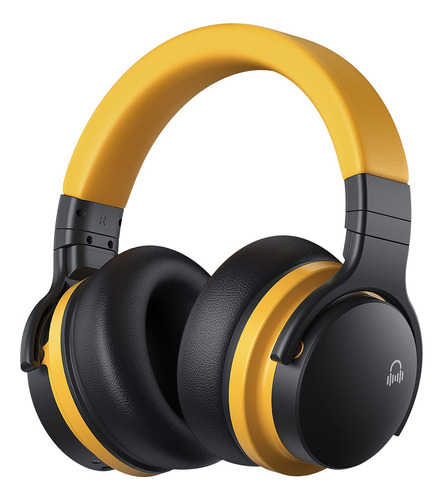 Cowin E7C Auriculares Inalámbricos Bluetooth ANC, Cómoda Experiencia Inalámbrica, Peso Ligero, Bluetooth 5.0, Micrófono Para Llamadas, 30 Horas De Tiempo De Juego En Viajes/Trabajo, Amarillo