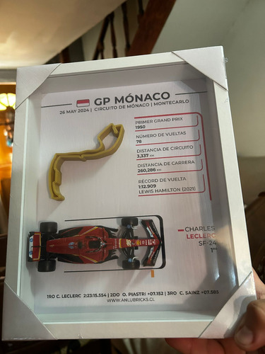 Cuadro Formula 1 Monaco 2024 Pista 3d Leclerc Ferrari F1