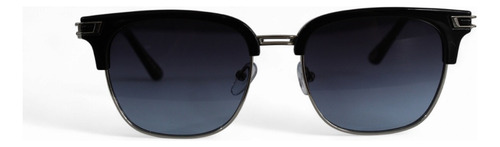 Lentes De Sol Estilo Retro Elegante Con Varilla Metálica Negro Plata Azul Azul Oscuro Negro