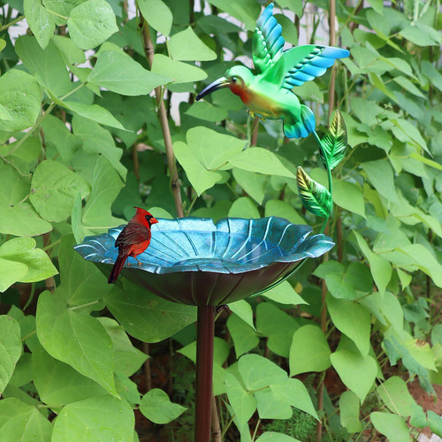 Bañera De Metal Para Pájaros Para Exterior, Comedero Para Pá