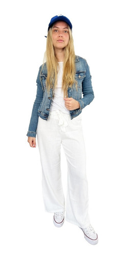 Imagen 5 de 9 de Pantalon Palazzo Lino Blanco