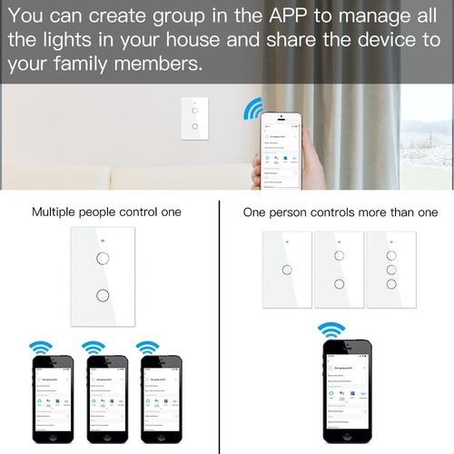 Interruptor Inteligente Doble Con Wifi Para Alexa/gogle/tuya