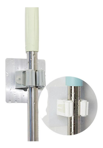 Imagen 4 de 10 de 5 Soportes Adhesivo Multiusos Escoba Trapeador Pared Colgar
