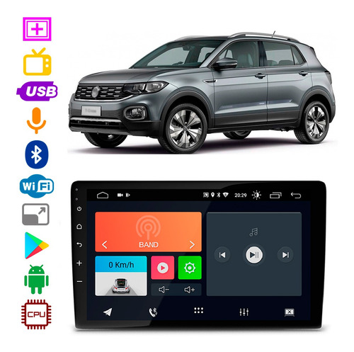 Mp5 Vw T-cross 2019 A 2021 Faaftech 9 Pol Bt Usb Android App