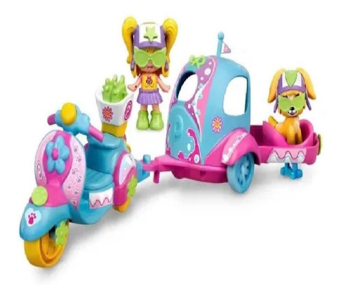 Muñeca Pinypon Moto Con Carrito Transporta Tu Mascota
