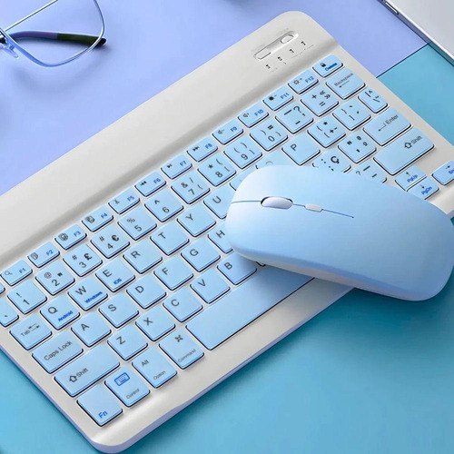 Kit Teclado E Mouse Sem Fio Al-313d Azul - Altomex