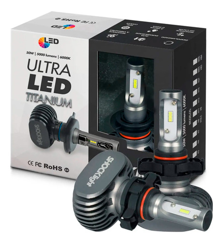 Kit Lampada Led Automotiva Ultra Led Shock Light Encaixe H16