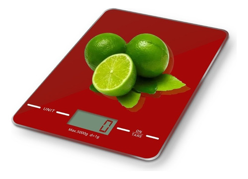 Balanza Digital De Cocina Vidrio Slim 1g - 5kg 03-dbpdws40r Color Rojo