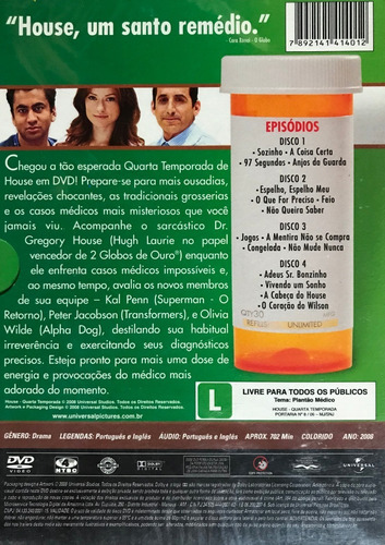 Dvd House 4ª Temporada Completa - Novo Lacrado