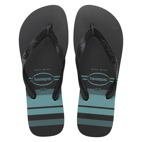 Ojota Havaianas Hombre Top Basic Negro Diseño Rayado