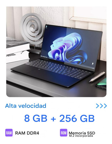 Notebook 14.1 8gb Ram-256gb Celeron N4000 Más Barato Laptop Negro