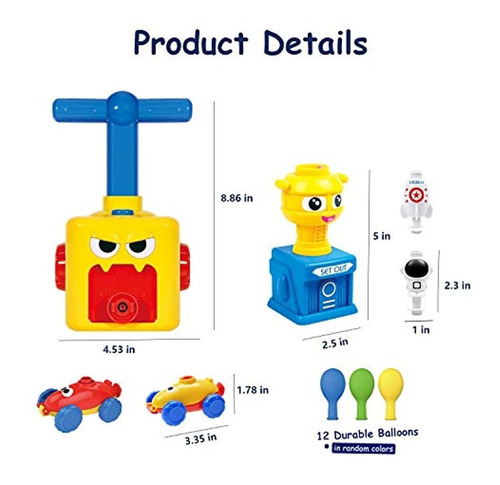 regalos para niños y niñas Cotify Juego de lanzador de globos para coche juguete lanzador de globos para niños juguetes educativos aerodinámica inflable