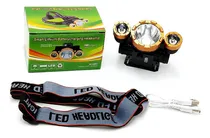 Comprar Vincha Minera X3 Led Linterna Luz Led Recargable Usb Dorada Color de la linterna Dorado Color de la luz Blanco