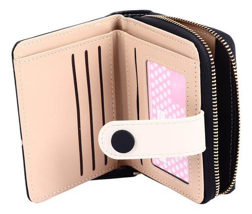 Cartera Corta Con Cremallera A La Moda Para Mujer