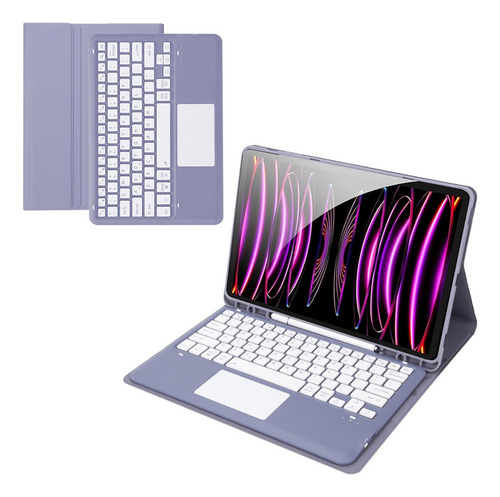 Para iPad Pro 12.9 2018-2021 Morado C/teclado Mouse+lápiz