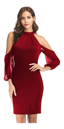 Vestido Elegante De Fiesta Tipo Coctel Rojo 112