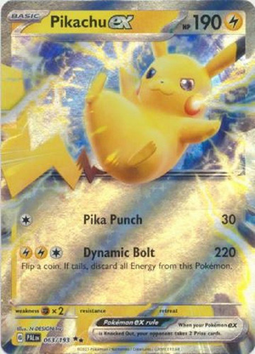 Pikachu Ex 063/193 Ultra Raro Pokemon Tcg