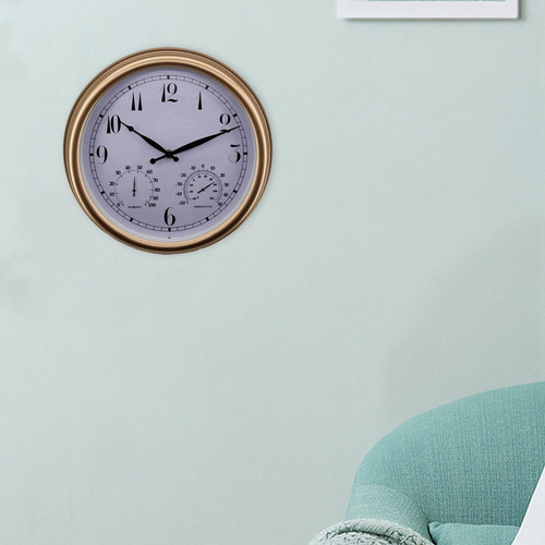 Reloj De Pared Exterior Con Termómetro E Higrómetro De 15