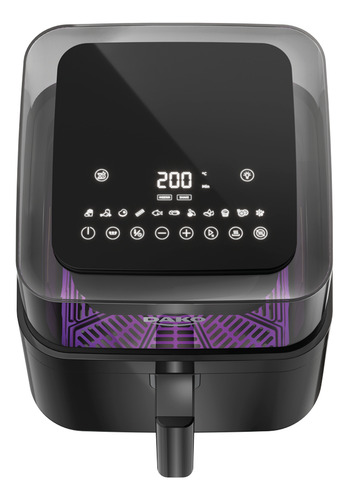 Fritadeira Air Fryer Dako Transparente Digital Com Cesto De 6 Litros E Visor 360° 4 Em 1 127v