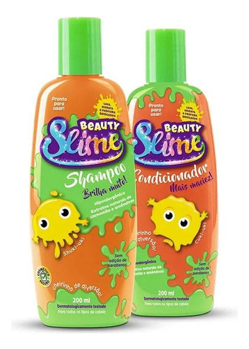 Infantil Shampoo + Condicionador Beauty Slime Laranja 200ml