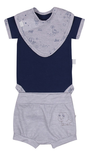 Conjunto Bebe Masculino Curto Letut Com Bandana 13578