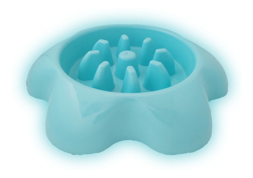 Plato Para Comer Lento Para Perro Color Azul