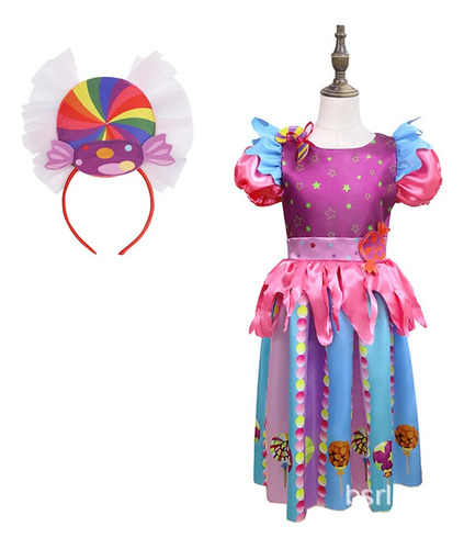 Vestido Rainbow Candy Para Niños, Halloween, Carnaval, Fiest