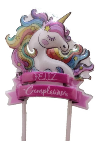 Vela Para Decoración De Torta Silueta Unicornio Globifiesta