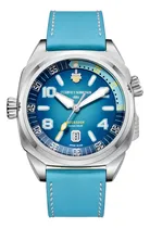 Comprar Reloj Cuervo Y Sobrinos Buceador Caribe 2860.1az Caballero Correa Turquesa Bisel Plateado Fondo Turquesa