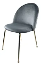 Comprar Silla Velvet Tapizada En Pana Gris Patas Doradas De Emuebles Cantidad de sillas por set 1 Color de la estructura de la silla Dorado