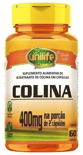 Colina Vitamina 400mg - Vit. B8 (60 Capsulas) Envío Gratis!