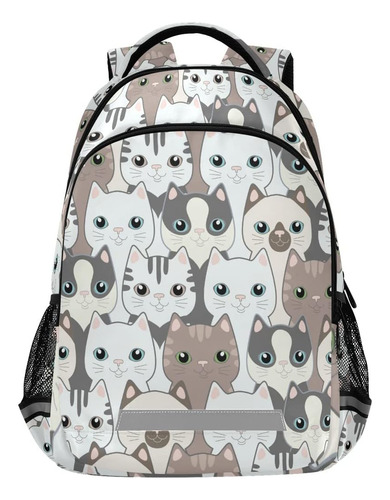 Slhkpns Lindo Gato Mochila Escolar Adorable Gatito Patrón La