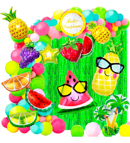 50 Art Fruta Tropical Candybar Cumpleaños Globo Anana Sandia