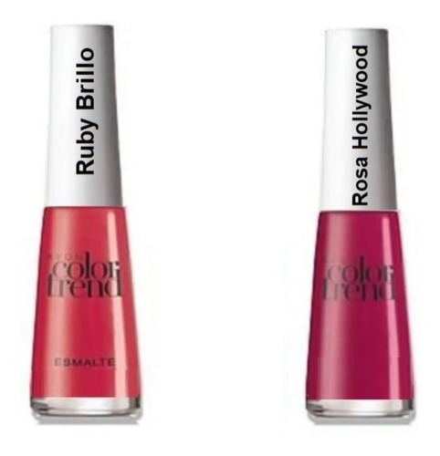 Ruby Brillo + Rosa Hollywood Para Uñas Avon Color Trend Set