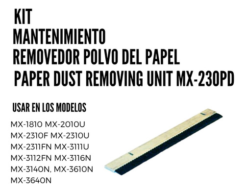 Kit Removedor De Polvo Del Papel Sharp Mx-230pd