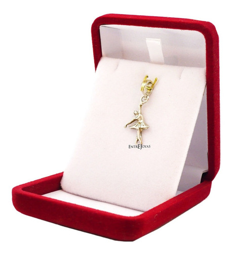 Dije Bailarina Clasica Plata 925 Y Oro Con Estuche Incluido Color Plateado