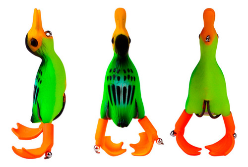 Señuelo Pato Helice 9 Cm 12 Grs Antienganche Tararira Pesca Color Verde Y Negro
