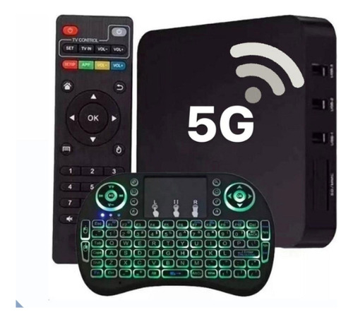 Tv Smart Box 5g 4k + Mini Teclado Sem Fio. Envio Já!