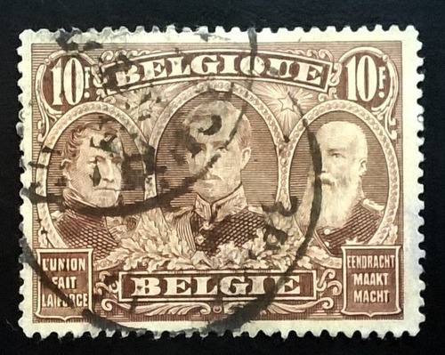 Bélgica, Sello Yv 149 Tres Reyes 10fr 1915 Usado L12705