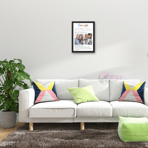 Quadro Personalizado Google Melhor Mãe/avó Do Mundo C/ Vidro Preto